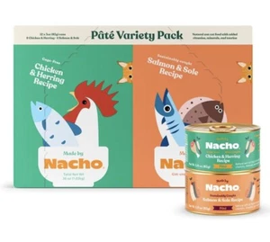 Made by Nacho Premium Wet Cat Food Pate 12 Pack, Chicken & Herring Salmon & Sole - Picture 1 of 7