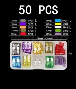 Medium Car Fuse Assortment Assorted Kit Blade Set 50 pc Truck Automotive/ATV - Picture 1 of 2