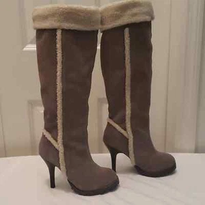 Envy | Taupe Faux Fur Swiss Vanilla Boot Grey  Size 6.5 - Picture 1 of 11