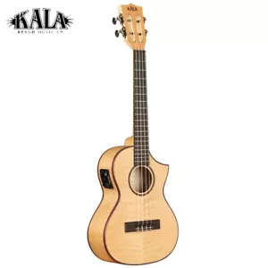 Kala All Solid Flame Maple Cutaway Tenor A/E Ukulele With Bag KA-ASFM-T-CE - Picture 1 of 4