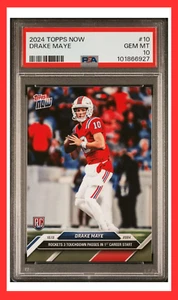 DRAKE MAYE 2024 Topps Now RC #10 PSA 10 Gem Mint New England Patriots Rookie - Picture 1 of 4