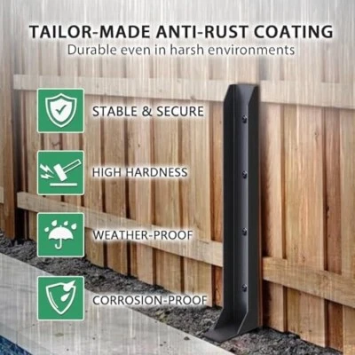 hickened fence post repair pile kit, heavy-duty steel fence post anchor nails - Image 1 of 4