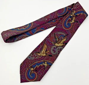 Polo Ralph Lauren Tie Duck Mallard Flight Paisley Wool Challis Vintage 55x3.5 - Picture 1 of 7