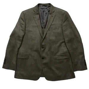 Brooks Brothers Blazer Jacket Mens 46L Sports Coat Wool Herringbone Gray - Picture 1 of 6