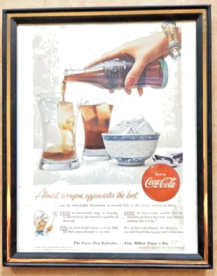 Serve Coca Cola ad in frame 8 x 10" iconic red and white branding - Image 1 of 2