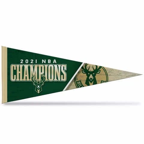 Milwaukee Bucks 2021 NBA Champions Premium Soft Pennant 12x30 Inch Cover