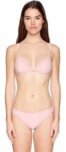 NWT BETSEY JOHNSON Malibu Solids Scallop Trim Top & Hipster Bottom Bikini Sz M - Picture 1 of 12