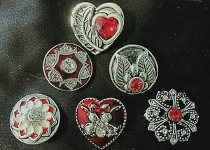 6 Red Noosa 18/20 MM Ginger Snap On Jewelry Replacements Necklace/ Bracelet - Picture 1 of 9