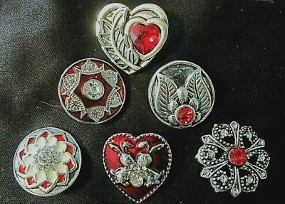 6 Collar/Pulsera Rojo Noosa 18/20 MM Jengibre A Presión Joyería Reemplazos  Foto 1 de 4