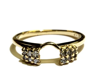 14k Gelbgold 0,26ct SI1 H Diamant Wickeljacke Schutzring 2,3g Nachlass Vintage - Bild 1 von 4