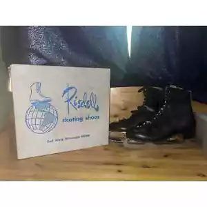 Sheffield Steel MK England Eislaufschuhe schwarz Riedell Neu im Karton Vintage roter Flügel 10 - Bild 1 von 11