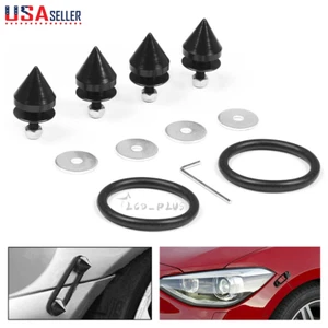 Black JDM Spike Aluminum Quick Release Fasteners Kit Fit For Bumper Trunk Fender - Foto 1 di 8