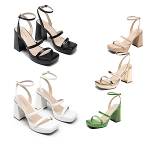 Women's Block Sandals Chic Ankle Strap with Heel Thick Platform for Trendy Look - Picture 1 of 29