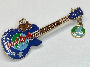 Vintage Old Hard Rock Cafe Jacket Pin Tokyo Japan Earth Day 2000 Les Paul Guitar - Picture 1 of 2