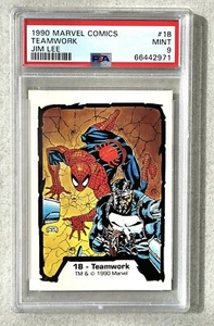 PSA 9 POP 1 NONE HIGHER 1990 MARVEL JIM LEE COMIC IMAGES SPIDER-MAN PUNISHER #18 - Picture 1 of 2