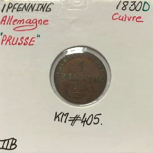 ALLEMAGNE PRUSSE - 1 PFENNING 1830 D - Pièce de Monnaie en Cuivre - Foto 1 di 2