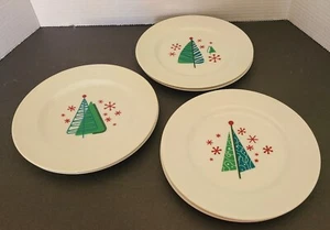 Crate & Barrel-Cool Yule Christmas Tree-Salad/Dessert Plates-Set Of 6 (3 Styles) - Picture 1 of 2