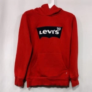 Levi's Classic Logo Chenille Hoodie Sweatshirt Boys S Red Casual Comfy Retro - Picture 1 of 8