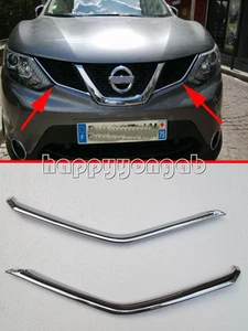 Chrome Front Upper Grille cover trim for 2014-2017 Nissan Qashqai Rogue Sport - Picture 1 of 4