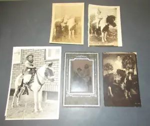 Lotto foto vintage bambini bambini su pony - Foto 1 di 2