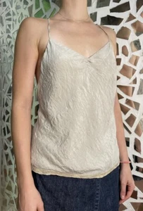 Dosa Women’s 100% Silk Tank Top with Straps Beige Xs-S Made in USA - Picture 1 of 10