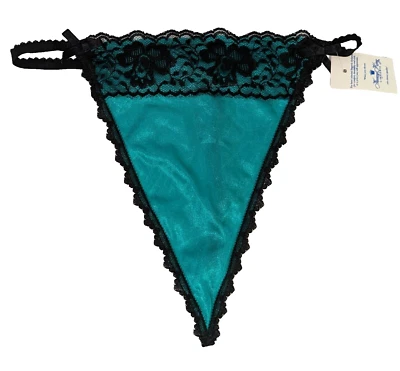 De Colección Nancy King Mujer Vintage Encaje Tanga Panty Tanga en V Bikini Lencería Verde OS Foto 1 de 4