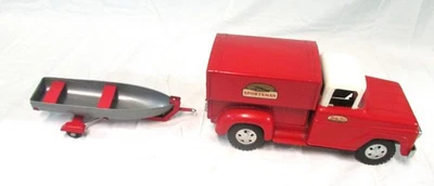 Винтажные игрушки Tonka спортивный грузовик + лодка и прицеп, 1950-е - Изображение 1 из 4