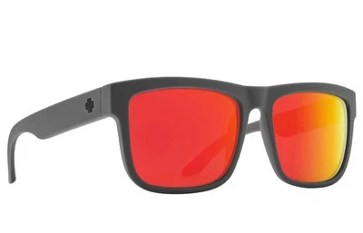 SPY DISCORD SOFT MTTE DRK GRY/HAPPYGREY GRN POLAR/RED SPECTRA MIRROR SUNGLASSES. - Image 1 of 4