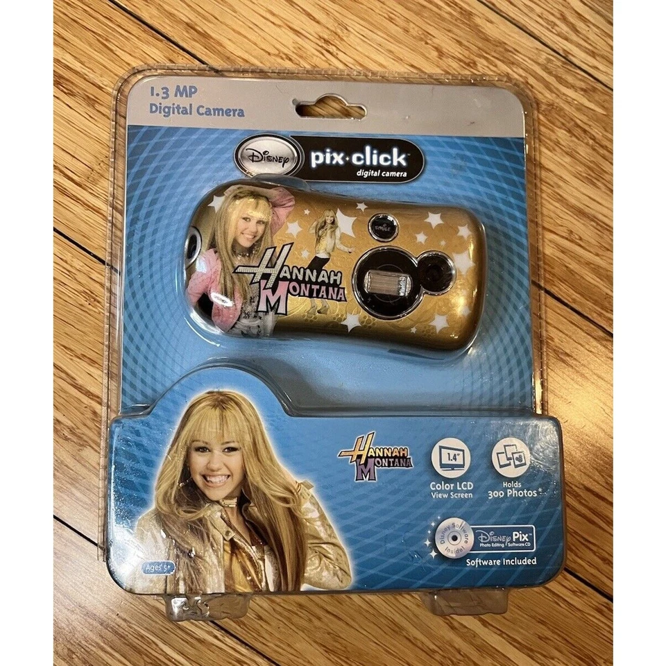 Disney Pix Click Digital Camera Hannah Montana Gold BRAND NEW SEALED 2008 1.3MP - Image 1 of 4