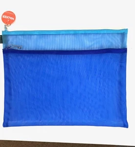 Walker Co Needlework Project Double zip Bag 14 x 11 made in USA Blue Aqua - Picture 1 of 1