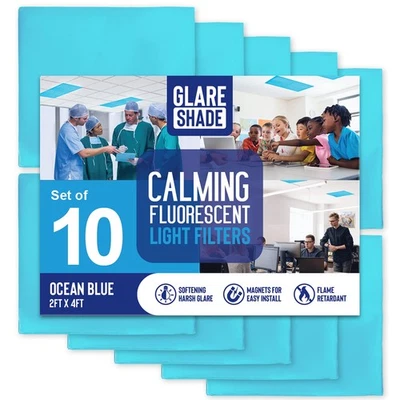 Light Covers 10 Pack Blue | Glare Relief for Office - Image 1 of 4