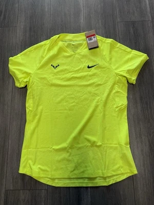 Nike Rafa Nadal Cancha Tenis Camisa Hombres L Voltio Amarillo Nuevo Dri-FIT FD5409-702 $105 Foto 1 de 4