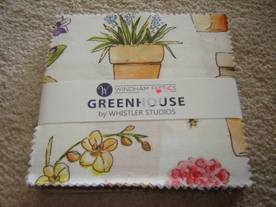 WINDHAM FABRICS 5" charm pack GREENHOUSE whistler studios set of 42 - Image 1 of 4
