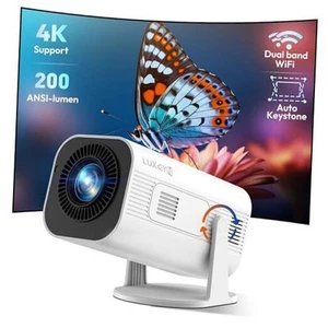 Mini Smart Projector LUXVYN V1 Portable Projector with WiFi and Pure white - Picture 1 of 7