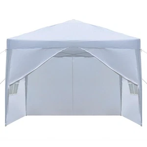 10'x10' EZ POP-UP Party Wedding Tent Folding Gazebo Beach Canopy With 4 Sidewall - Picture 1 of 8