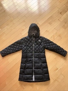 The North Face girls 550 down quilted mid-length puffer jacket coat L (14-16) - Picture 1 of 11
