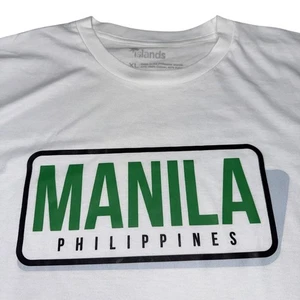 Manila Filippine Camicia Uomo XL Bianca Souvenir Tee Isole Viaggio Grafica - Foto 1 di 5