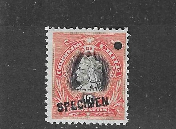 Chile 1901-02, 10c Columbus, American Bank Note Co. SPECIMEN overprint NH #54 - Image 1 of 1