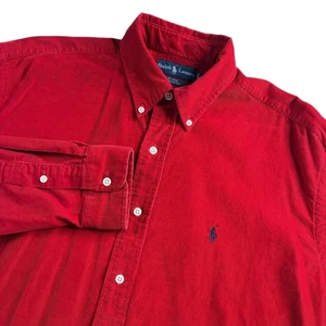 Ralph Lauren Hemd Herren Large Blake Rot Cord Button Down Langarm Pony - Bild 1 von 14