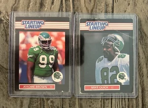 1989 Starting Lineup Lot of 2 Cards Jerome Brown/Mike Quick Philadelphia Eagles - Picture 1 of 6