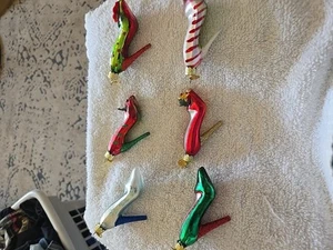 Kurt Adler Medallion Collection High Heel Shoe Ornaments Set of 6 Stilettos - Picture 1 of 11