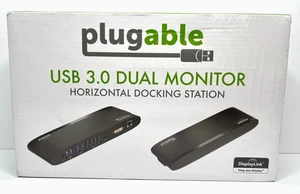  *PLUGABLE* USB 3.0 Dual Monitor Horizontal Dock Docking Station UD-3900H - Picture 1 of 3