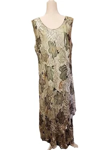Waldfee Maxikleid 90er weich Mädchen Boho Landhaus fließend Blumen grün Damen 1X - Bild 1 von 11