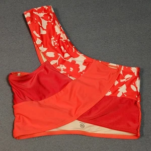 Nani Swimwear One-Shoulder Bikini Oberteil XS korallenrot Blumen asymmetrisch Swim Crop - Bild 1 von 8