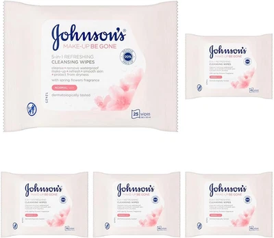 Johnson'S Face Care Make up Be Gone Refreshing Wipes - Pack of 125 - Image 1 of 4
