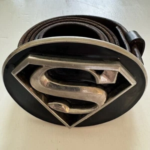 DC Comics SUPERMAN GTO Diseño Sólido Esmaltado Hebilla de Cinturón Ovalada 4" con Cinturón GRANDE - Imagen 1 de 10