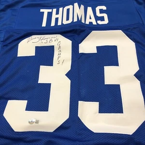 Duane Thomas signiertes blaues Cowboys Football Trikot BAS Super Champs AUTO RIP - Bild 1 von 6