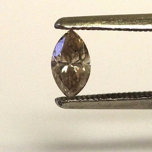 loose marquise Natural .49ct SI3 brown 6.75x3.79mm diamond vintage estate - Picture 1 of 4