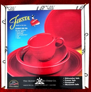 NUEVO Juego de platos coloridos Fiesta SCARLET rojo 5 piezas ajuste de lugar 830 326 Hecho en EE. UU. - Imagen 1 de 9