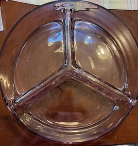 Circleware Purple Divided Dish Bowl Heavy & Beautiful IOB Turkey. 11” Diameter - Picture 1 of 5
